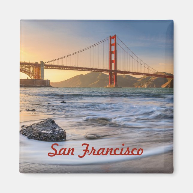 Golden Grind Bridge i San Francisco vid sunset Magnet (Framsidan)