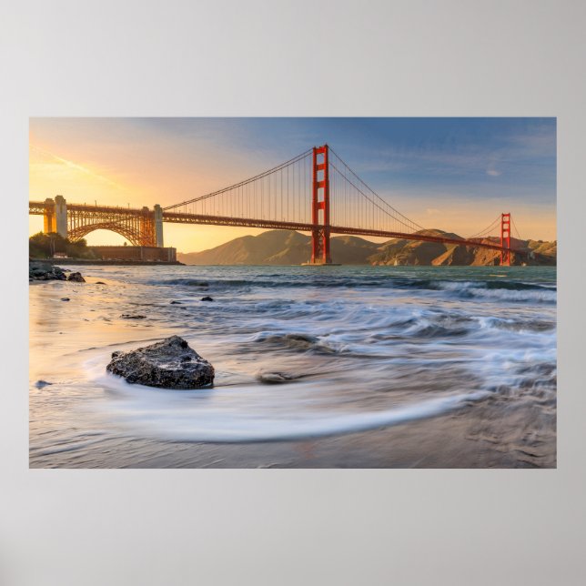 Golden Grind Bridge i San Francisco vid sunset Poster (Framsidan)