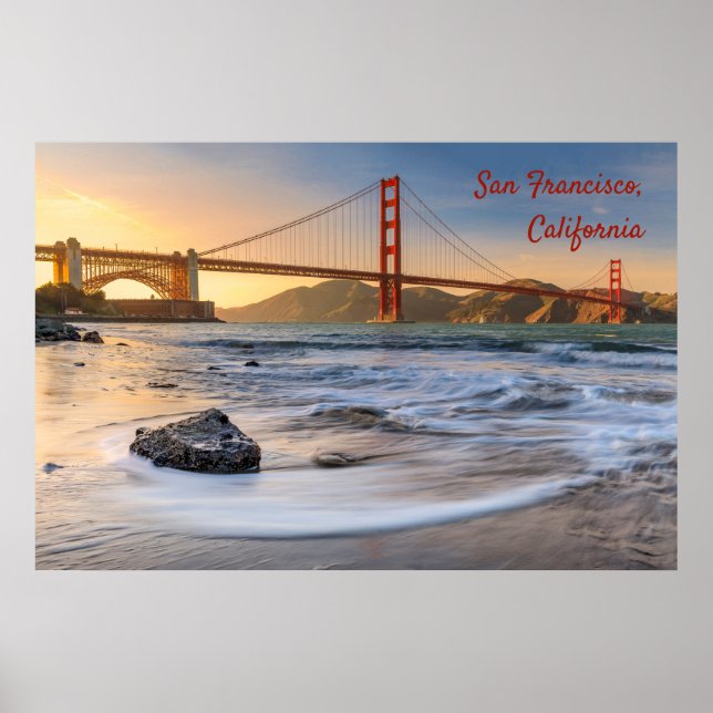 Golden Grind Bridge i San Francisco vid sunset Poster (Framsidan)