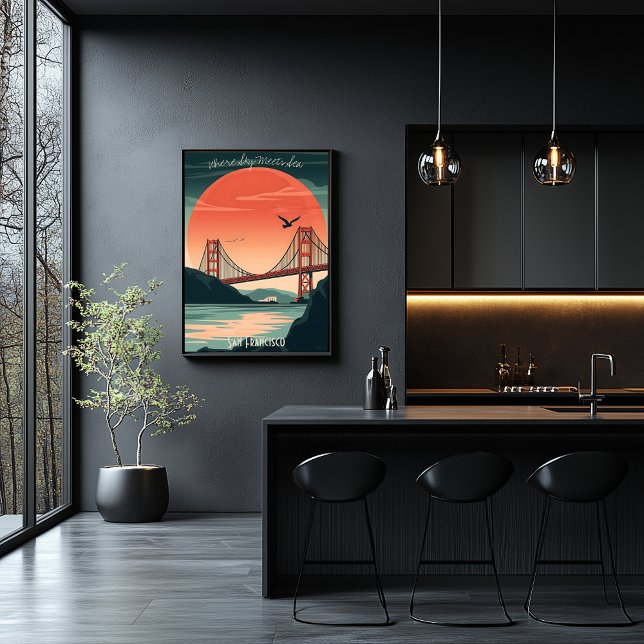 Golden Grind Bridge - Minimalist Sunset Silhouette Poster (Skapare uppladdad)