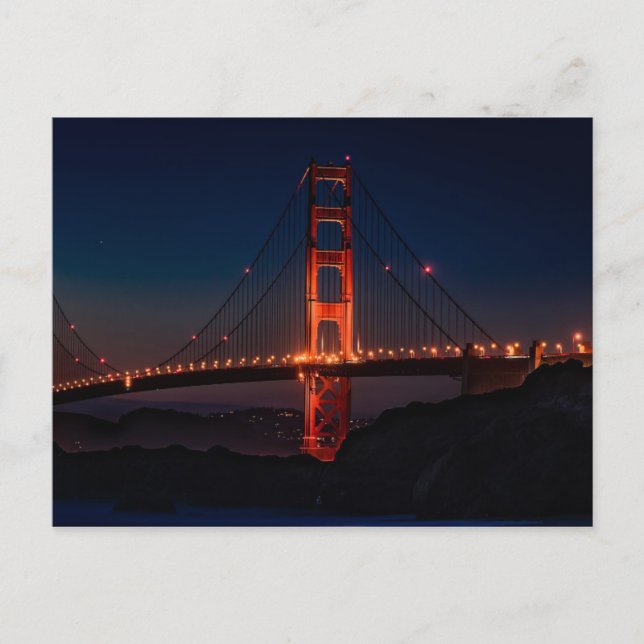 Golden Grind Bridge Night Himlar Vykort (Framsida)