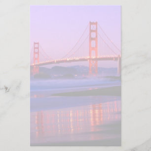 Golden Grind Bridge på Baker Beach vid sundown Brevpapper