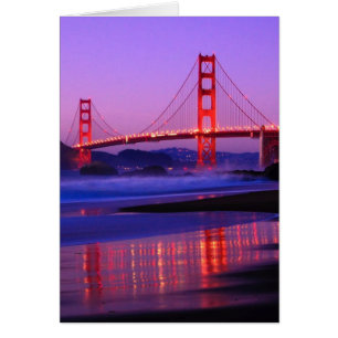 Golden Grind Bridge på Baker Beach vid Sundown Hälsningskort