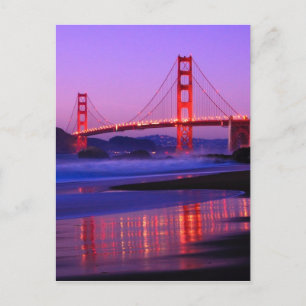Golden Grind Bridge på Baker Beach vid Sundown Vykort