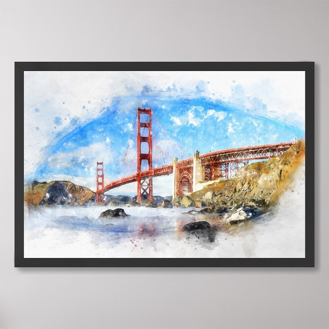 Golden Grind Bridge-pastel i San Francisco Fototryck (Skapare uppladdad)