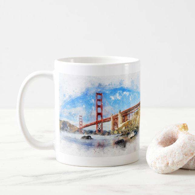 Golden Grind Bridge-pastel i San Francisco Kaffemugg (Med munk)