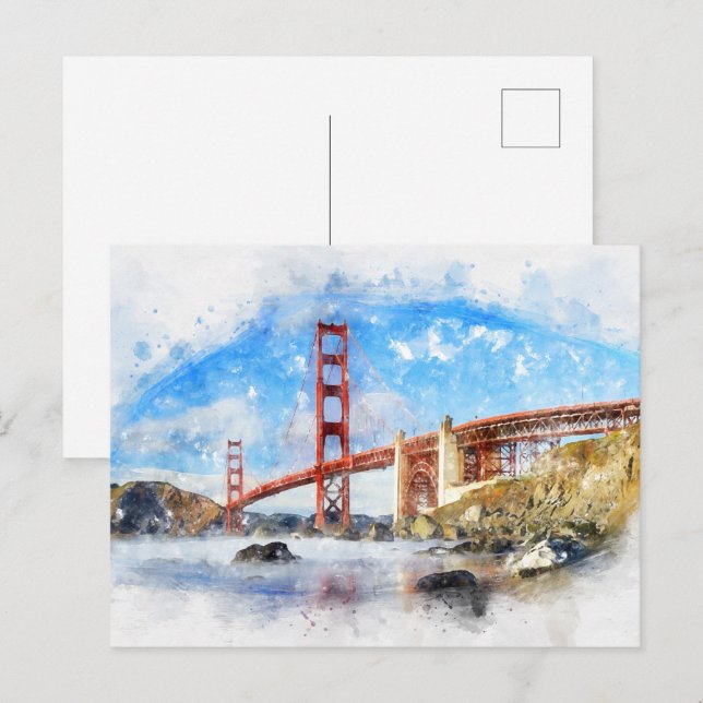 Golden Grind Bridge-pastel i San Francisco Vykort (Fram/baksida)