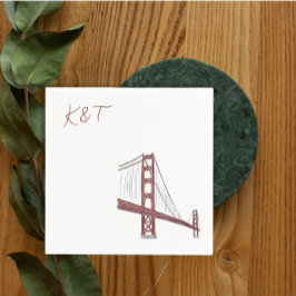 Golden Grind Bridge, San Francisco Bröllop cocktai Pappersservett