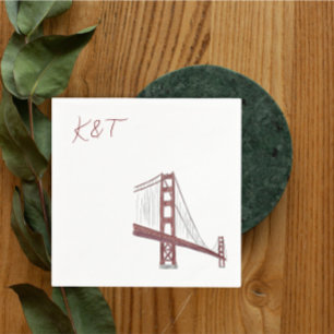 Golden Grind Bridge, San Francisco Bröllop cocktai Pappersservett