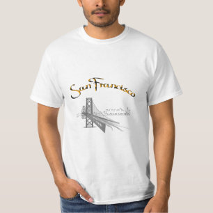Golden Grind Bridge, San Francisco, CA Grått/Guld T Shirt