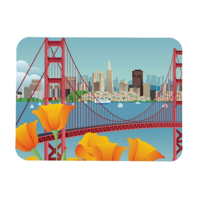 Golden Grind Bridge | San Francisco, CA Magnet (Horisontell)