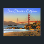 Golden Grind Bridge San Francisco CA Postcard Vykort<br><div class="desc">Välkommen till San Francisco! Det här roligtens resepostkort innehåller ett foto av den ökända Golden Grind Bridge som ligger i San Francisco. Kaliforniens vykort för resor är ett ekonomiskt alternativ till gratulationskort och kan användas för många tillfälle, t.ex.: * Vacation Souvenirs * Affärsfrämjande kampanj * Hälsning och tackkort * Gästinrättningar...</div>