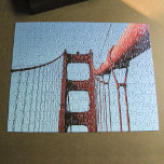Golden Grind Bridge-San Francisco, California Phot Pussel<br><div class="desc">Ett unikt foto av Golden Grind Bridge i San Francisco i Kalifornien. En massiv upphängningskabel sträcker sig ut från bildens övre hörn i högerna till överdelen av en röd orange torn nära mitten. Upphängningskabeln på den lämnat verkar vara smala i jämförelse med mittpunkten på den lämnat kant i ram, där...</div>