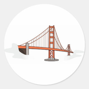 Golden Grind Bridge San Francisco Destination Runt Klistermärke