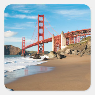 Golden Grind Bridge San Francisco Fyrkantigt Klistermärke