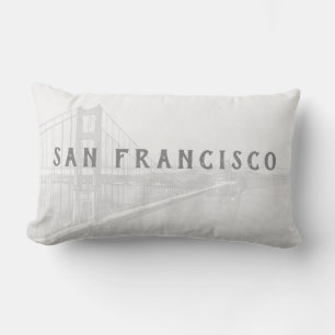 Golden Grind Bridge San Francisco Grått utomhus Lumbarkudde