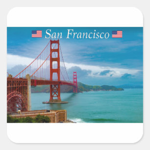 Golden Grind Bridge San Francisco San Francisco Fyrkantigt Klistermärke