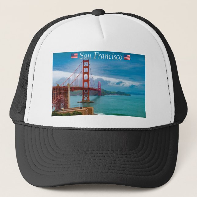 Golden Grind Bridge San Francisco San Francisco Truckerkeps (Framsida)