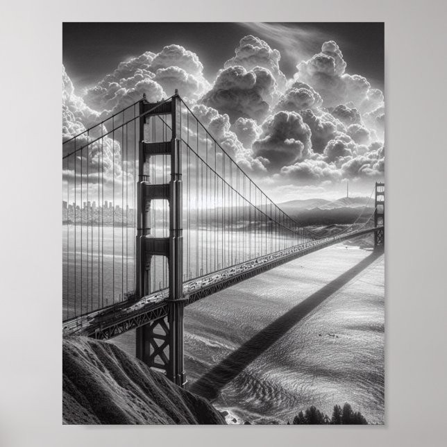Golden Grind Bridge San Francisco Travel Art Poste Poster (Framsidan)