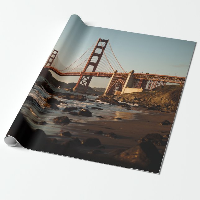 GOLDEN GRIND BRIDGE, SAN FRANCISCO UNDER DAGEN PRESENTPAPPER (Utrullad)