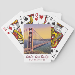 Golden Grind Bridge San Francisco-Vintage-målning Casinokort