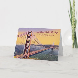 Golden Grind Bridge San Francisco-Vintage-målning Kort