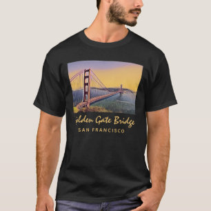 Golden Grind Bridge San Francisco-Vintage-målning T Shirt