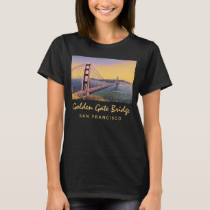 Golden Grind Bridge San Francisco-Vintage-målning T Shirt