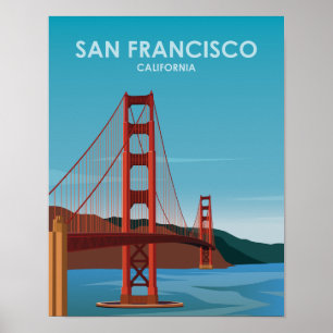 Golden Grind Bridge San Francisco Vintage resor Poster