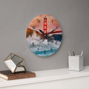 Golden Grind Bridge San Francisco Wall Stor Klocka