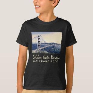 Golden Grind Bridge San Francisco Watercolor Art A T Shirt
