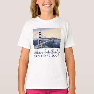 Golden Grind Bridge San Francisco Watercolor Art A T Shirt