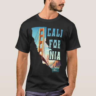 Golden Grind Bridge Souvenir San Francisco Karta i T Shirt