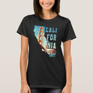 Golden Grind Bridge Souvenir San Francisco Karta i T Shirt