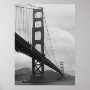 Golden Grind Bridge (svart och vitt) Poster