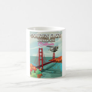 Golden Grind Bridge-tecknad för resor i Kalifornie Kaffemugg