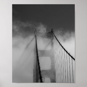 Golden Grind Bridge Torn, omformad i Fog Poster