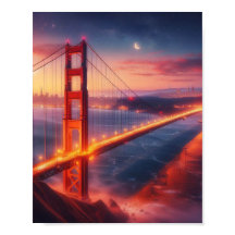 Golden Grind Bridge Travel Poster