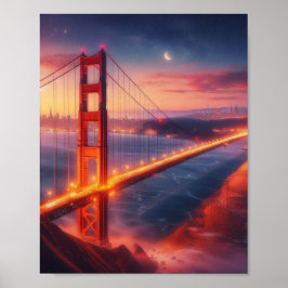 Golden Grind Bridge Travel Poster