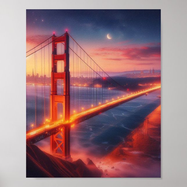 Golden Grind Bridge Travel Poster (Framsidan)