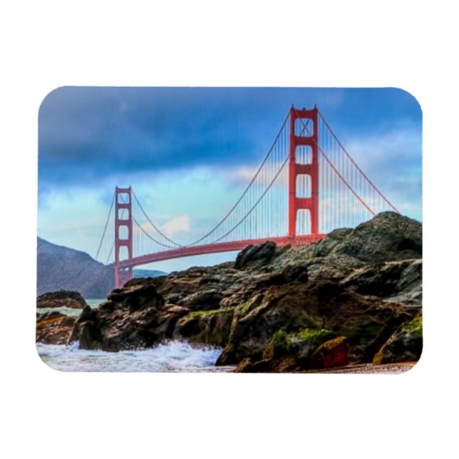Golden Grind Bridge vid sunset Magnet (Horisontell)