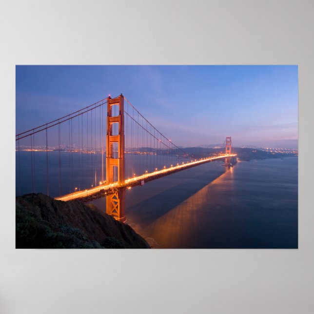 Golden Grind Bridge vid Sunset Poster (Framsidan)