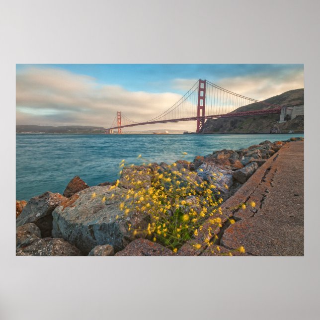 Golden Grind Bridge vid Sunset Poster (Framsidan)