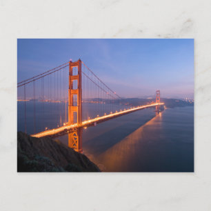 Golden Grind Bridge vid Sunset-vykort Vykort