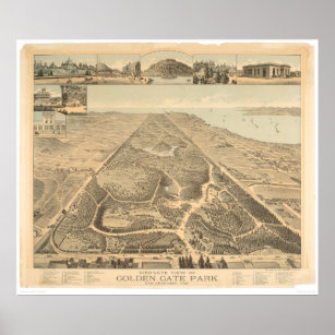 Golden Grind Park Panoramic Karta 1892 (0644A) Poster