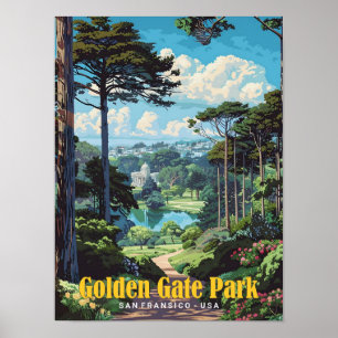 Golden Grind Park San Francisco USA Vintage resor Poster