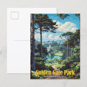 Golden Grind Park San Francisco USA Vintage resor Vykort