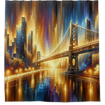 "Golden Grind Reflection: Night Cityscape"