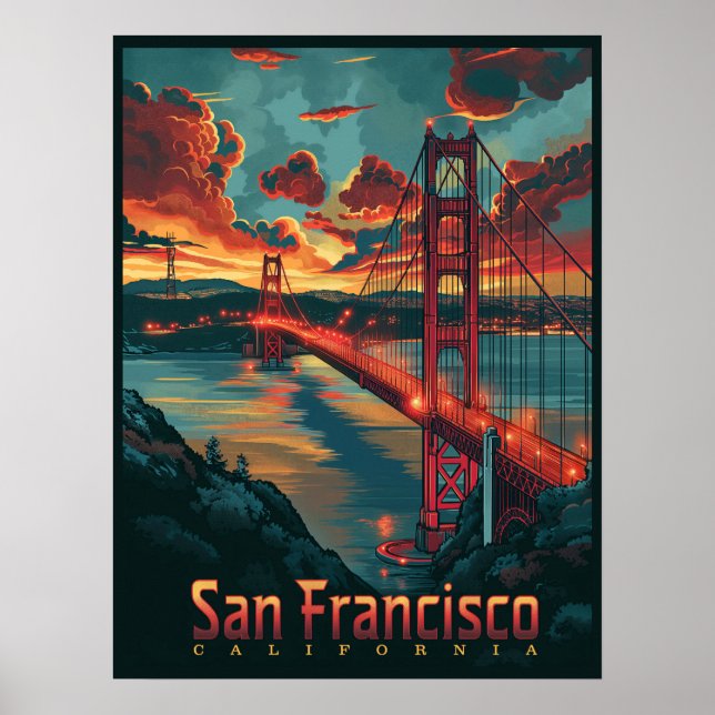Golden Grind: San Francisco Skyline Poster (Framsidan)