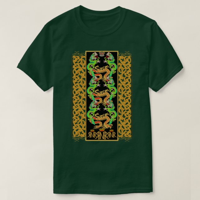 Golden Grönt Dragon RNR T-Shirt (Design framsida)